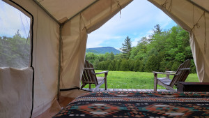 inside tent